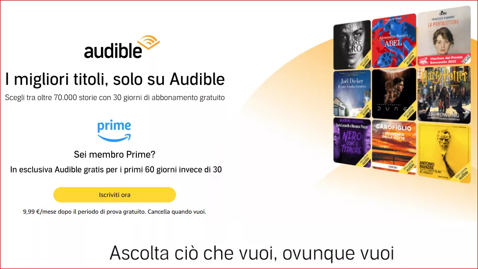 Audible: provalo GRATIS per 60 giorni